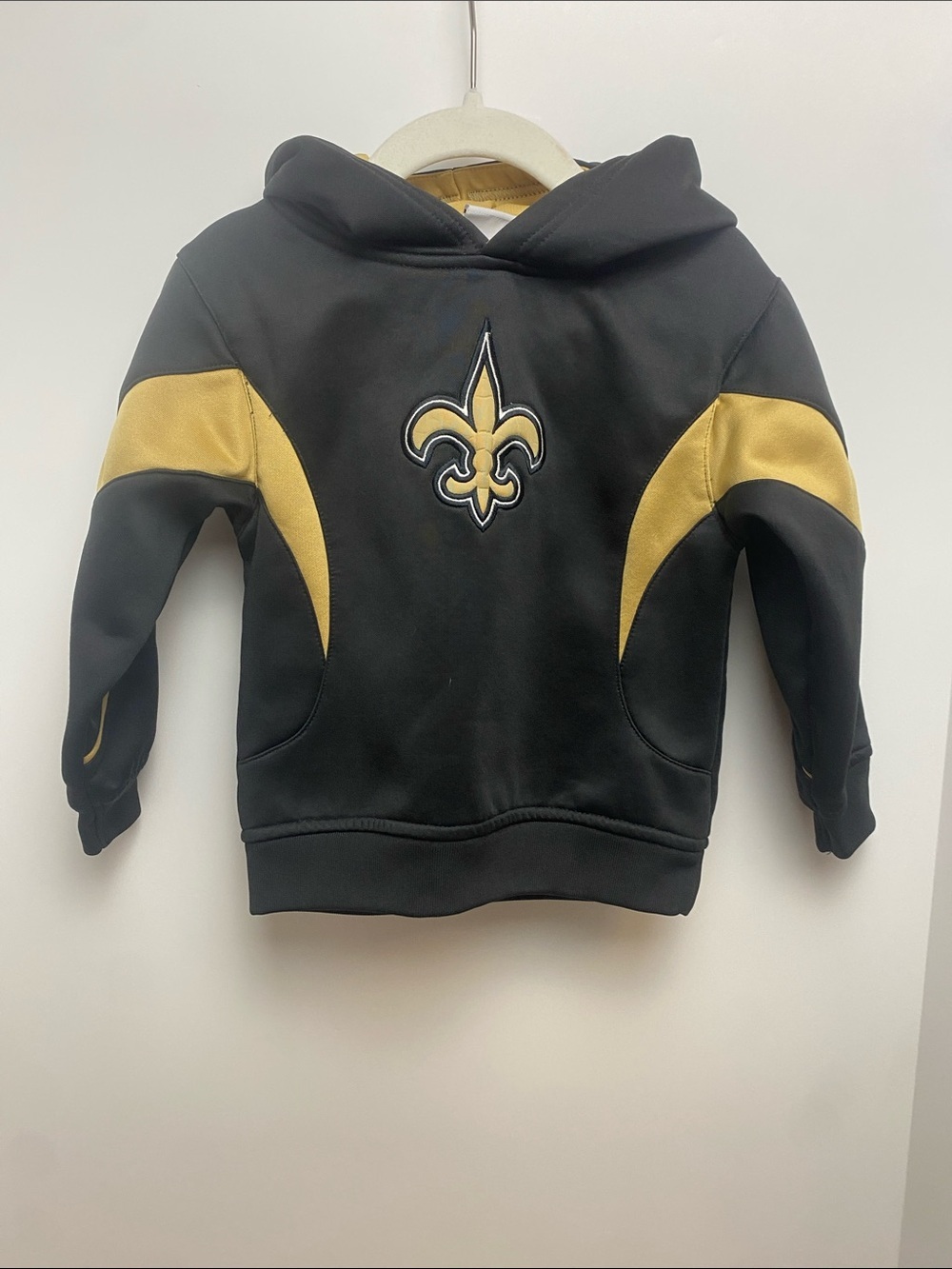 Kids Black and Gold Fleur-de-Lis Hooded Sweatshirt